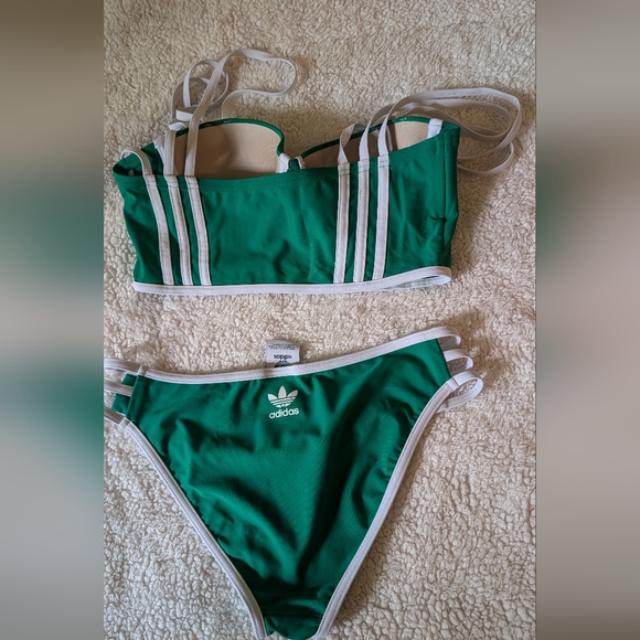 Adidas Green and White Women's Swim Set - Picture 6 of 6